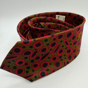 Marshall Field Hand Sewn Italian Skinny Silk Tie Abstract Mod Pattern EC 1980’s